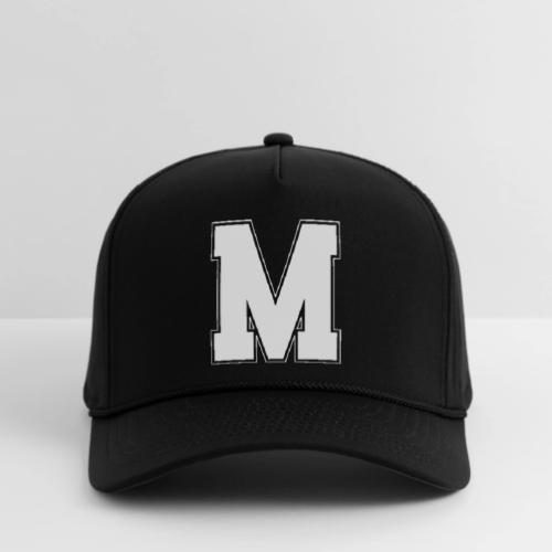 White Letter M – Varsity Alphabet Monogram - Rope Cap