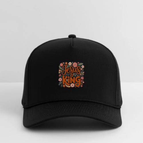 Jesus Is King – Floral Christian Typography Design - Rope Cap