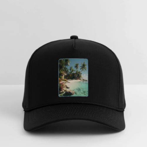 Serene Tropical Beach Floral Design - Rope Cap
