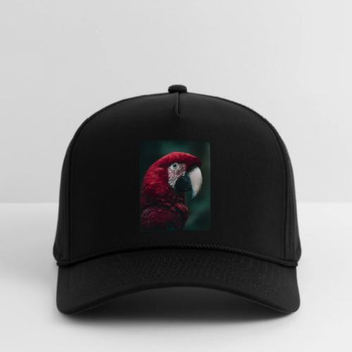 Red Green Macaw Bird Portrait Design - Rope Cap