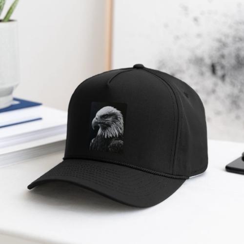 Black White Bald Eagle Design - Rope Cap