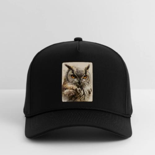 Great Horned Owl Watercolor Design - Rope Cap