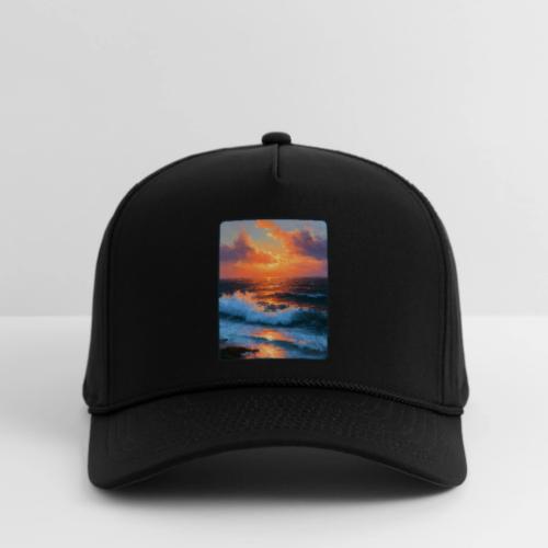 Sunset Storm Waves Oil Painting - Rope Cap