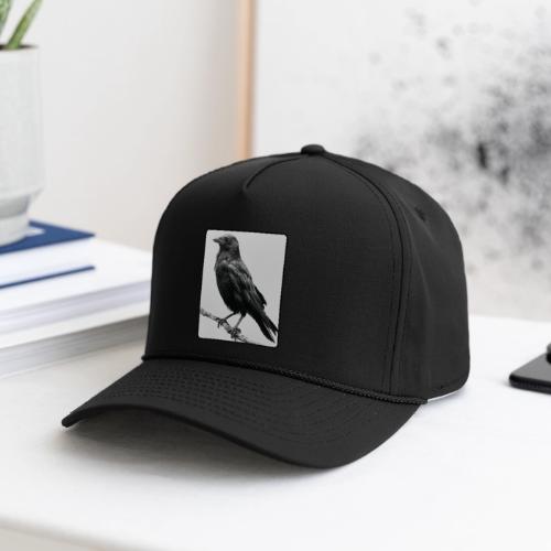 Raven Black and White Art Design - Rope Cap