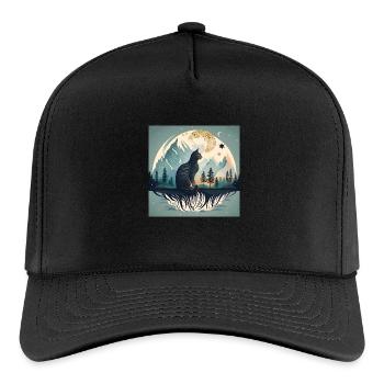 Cat Planet Earth Fantasy Art - Rope Cap - black/black - Front