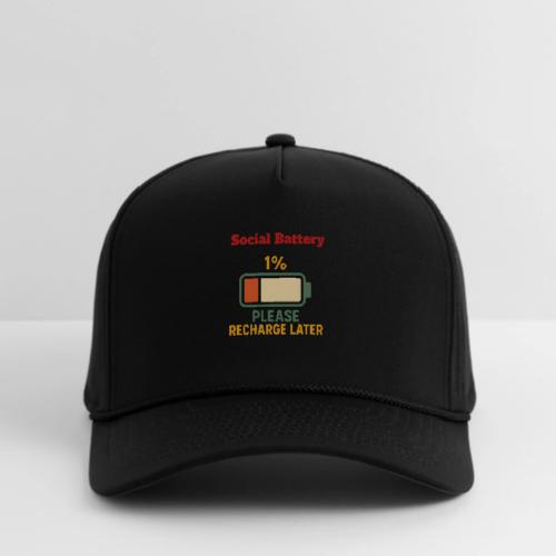 Social Battery 1 Percent Funny Saying tshirt - Rope Cap