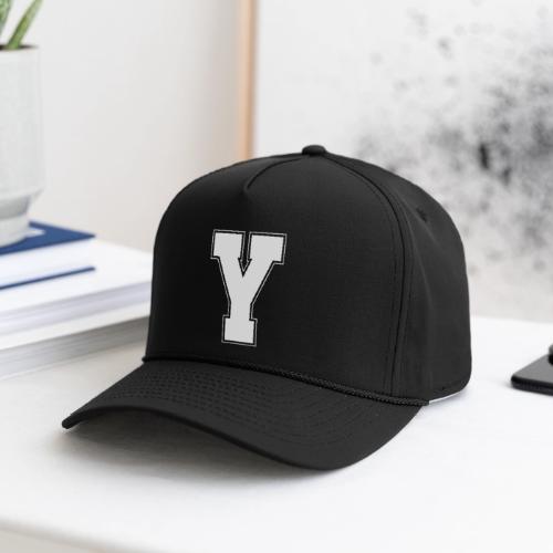 White Letter Y – Varsity Alphabet Monogram - Rope Cap