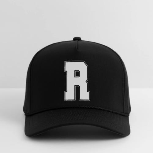 White Letter R – Varsity Alphabet Monogram - Rope Cap