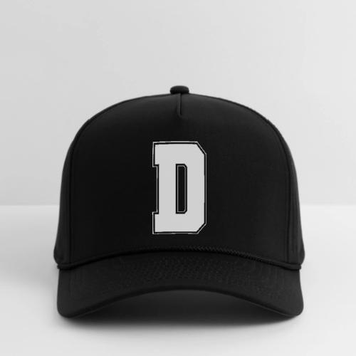 White Letter D – Varsity Alphabet Monogram - Rope Cap