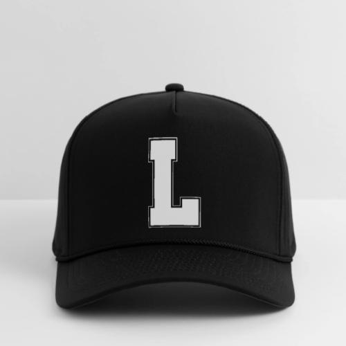 White Letter L – Varsity Alphabet Monogram - Rope Cap