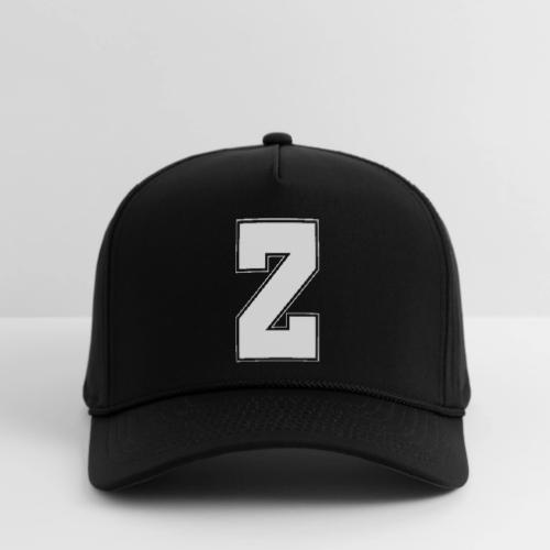 White Letter Z – Varsity Alphabet Monogram - Rope Cap