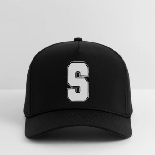 White Letter S – Varsity Alphabet Monogram - Rope Cap