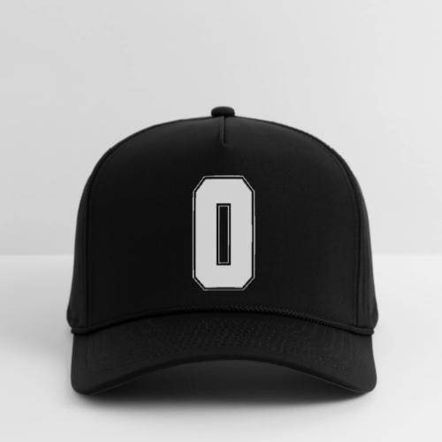 White Number 0 – Varsity Font - Rope Cap