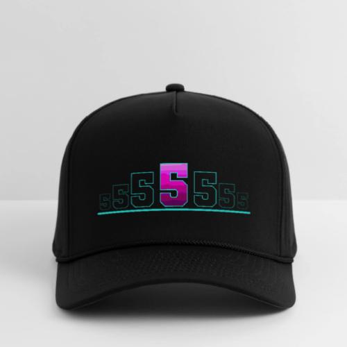 Number 5 in Magenta: Varsity Font - Rope Cap