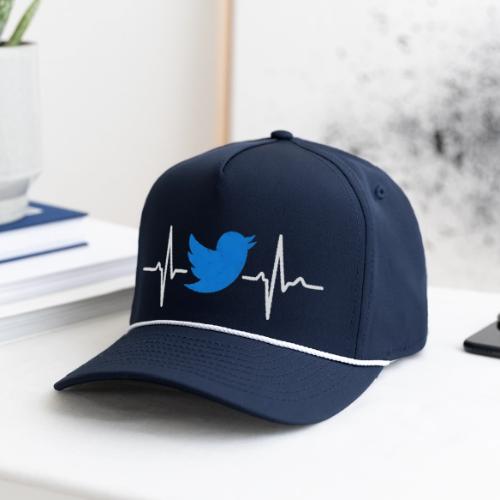 Social Media Heartbeat Blue Bird Graphic - Rope Cap