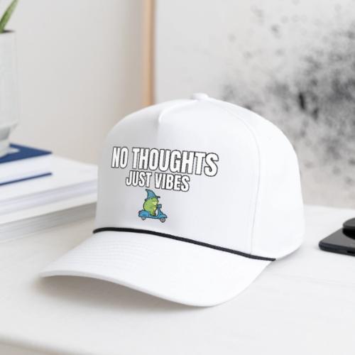 No Thoughts Just Vibes Funny Frog Shirt - Rope Cap