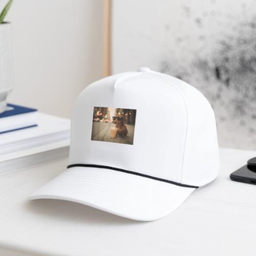 Funny Dachshund Iced Coffee Lover Tee - Rope Cap