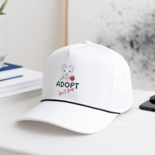 Retro Adopt Dont Shop Cute Puppy Rose Tee - Rope Cap