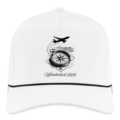 Wanderlust 2026 T-Shirt | Minimalist Travel Plane - Rope Cap