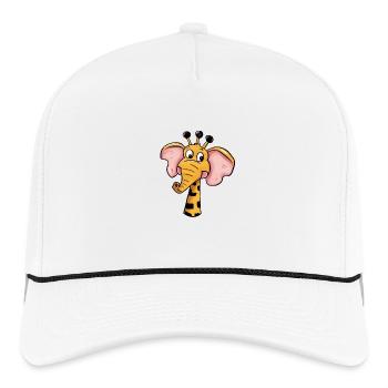 The long-necked giraffe is Looking away - Rope Cap - white/black - Front