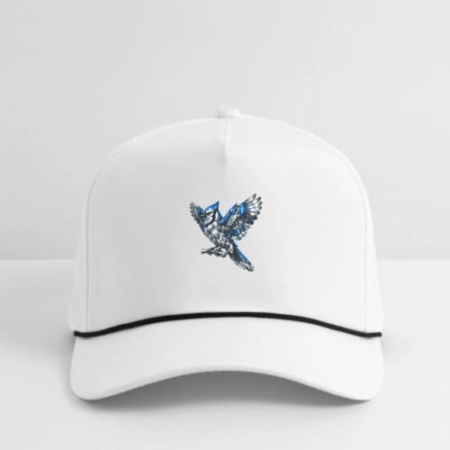 Silver Blue Jay Open Wing Perch - Rope Cap