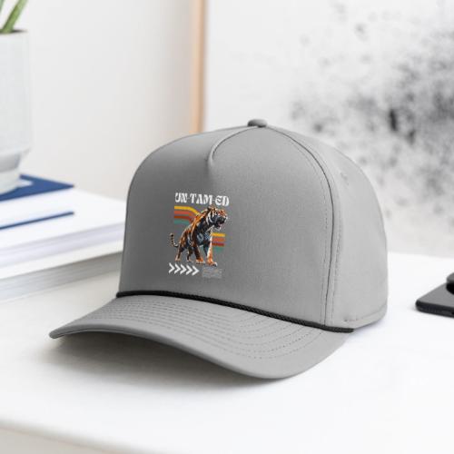 Unleash Your Wild Side: Fierce Tiger Print Design - Rope Cap