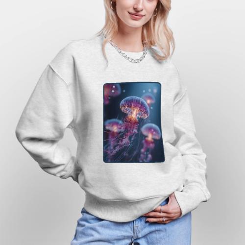Glowing Jellyfish Deep Sea Design - Stanley/Stella Radder Unisex Oversized Organic Sweatshirt