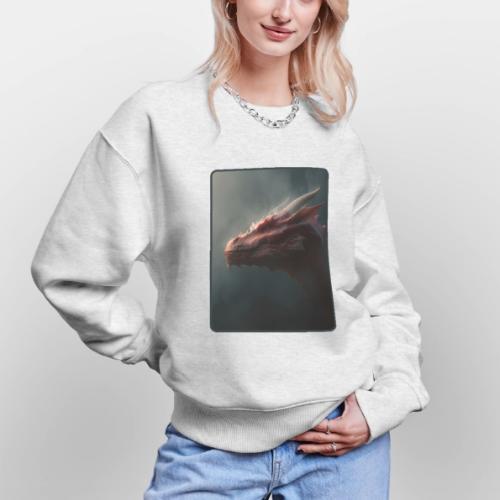 Red Dragon Fog Portrait Design - Stanley/Stella Radder Unisex Oversized Organic Sweatshirt