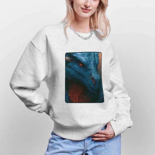 Turquoise Dragon Fire Eye Design - Stanley/Stella Radder Unisex Oversized Organic Sweatshirt