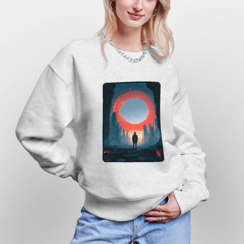 Cosmic Portal Future City Design - Stanley/Stella Radder Unisex Oversized Organic Sweatshirt