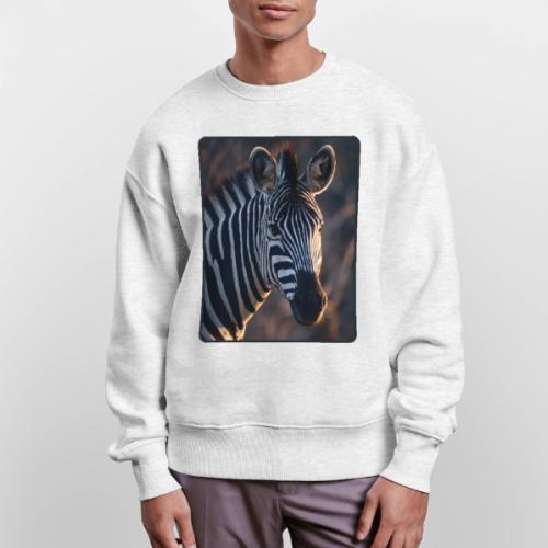 Majestic Zebra Sunset Portrait Design - Stanley/Stella Radder Unisex Oversized Organic Sweatshirt