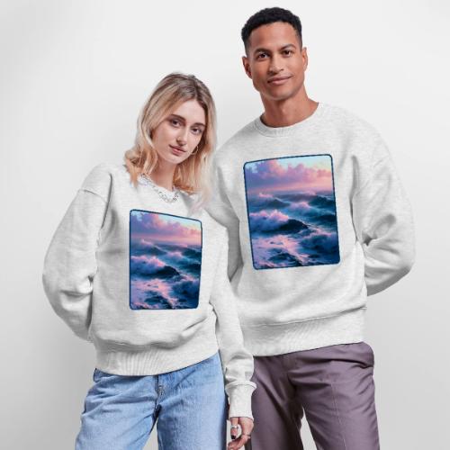 Dreamy Pastel Ocean Sunset Art - Stanley/Stella Radder Unisex Oversized Organic Sweatshirt