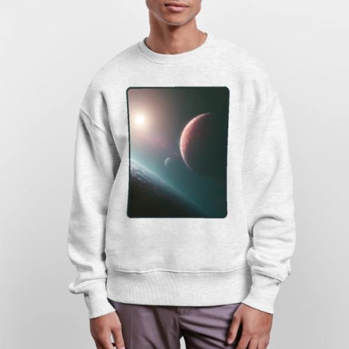 Deep Space Planet Horizon Art - Stanley/Stella Radder Unisex Oversized Organic Sweatshirt