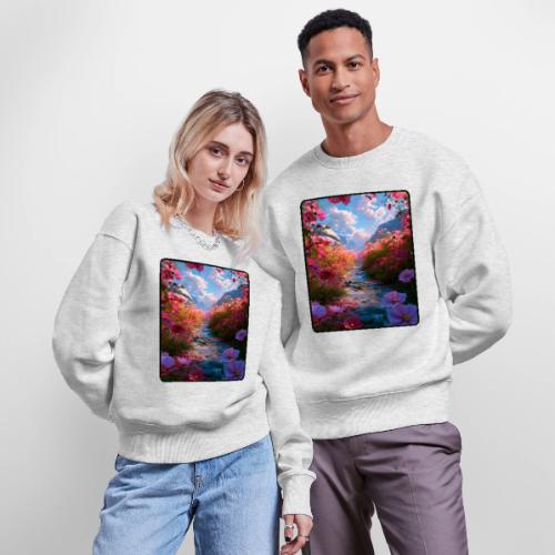Dreamy Cosmos Valley Landscape Art - Stanley/Stella Radder Unisex Oversized Organic Sweatshirt