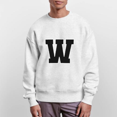 Varsity Letter W Collegiate Font Design - Stanley/Stella Radder Unisex Oversized Organic Sweatshirt