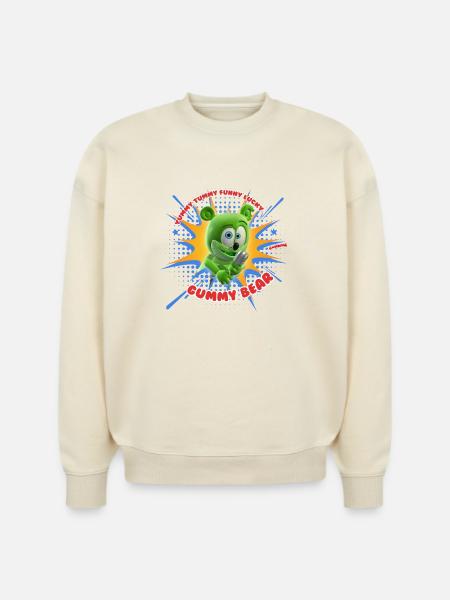 Funny Lucky Gummy Bear - Stanley/Stella Radder Unisex Oversized Organic Sweatshirt - cool heather grey