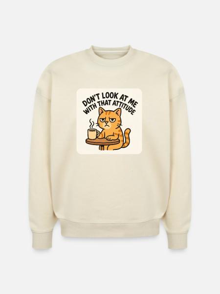 Unimpressed cat - Stanley/Stella Radder Unisex Oversized Organic Sweatshirt -
