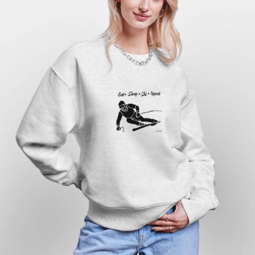 Eat Sleep Ski Repeat - bw - new001 - Stanley/Stella Radder Unisex Oversized Organic Sweatshirt