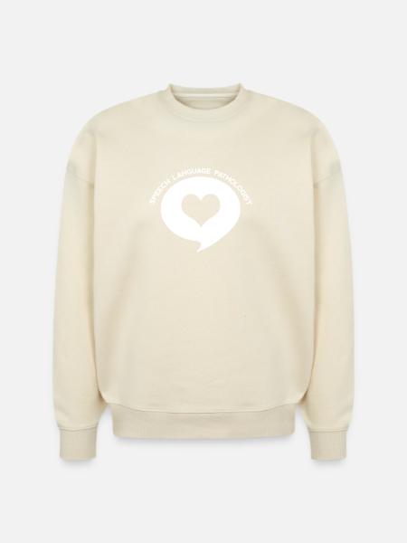 Speech Language Pathologist Heart Shirt - Stanley/Stella Radder Unisex Oversized Organic Sweatshirt - cool heather grey