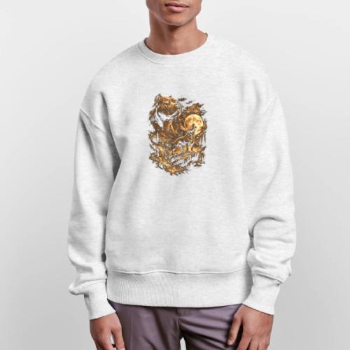Pit Bull Howling Moon Fantasy Forest Tee - Stanley/Stella Radder Unisex Oversized Organic Sweatshirt