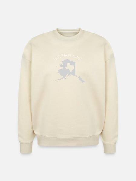 Alaska Is Bigger Than Texas, Isn't Texas Cute? - Stanley/Stella Radder Unisex Oversized Organic Sweatshirt - cool heather grey