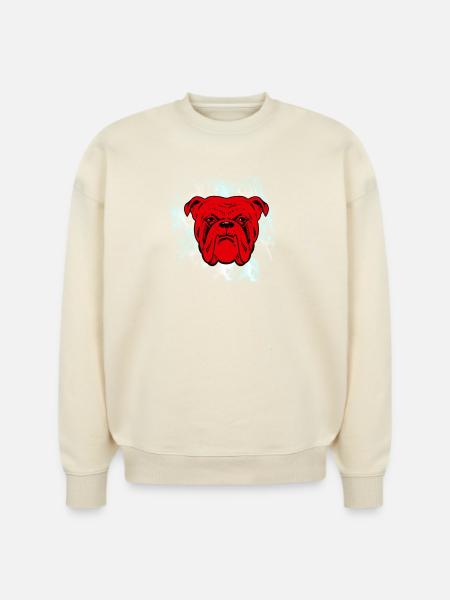 Red Dog Beer - Stanley/Stella Radder Unisex Oversized Organic Sweatshirt - cool heather grey