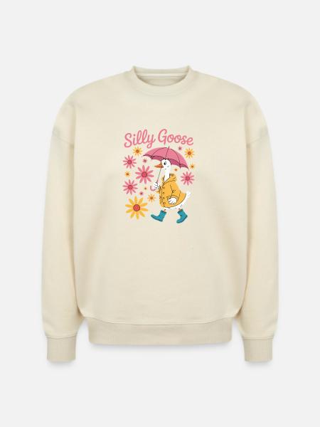 Silly Goose With Umbrella - Stanley/Stella Radder Unisex Oversized Organic Sweatshirt - 