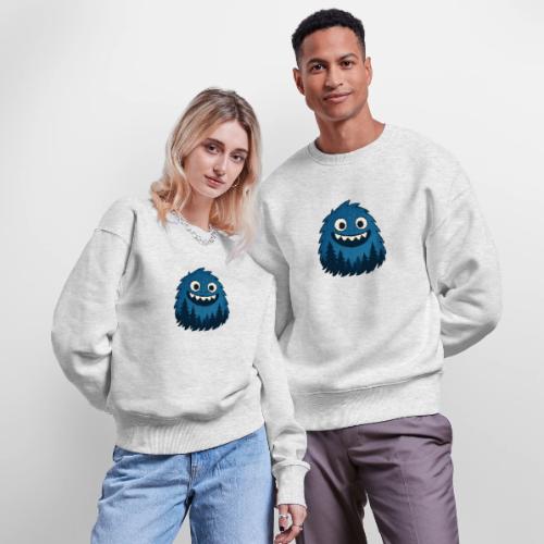 Whimsical Blue Forest Monster – Cute Cartoon Night - Stanley/Stella Radder Unisex Oversized Organic Sweatshirt
