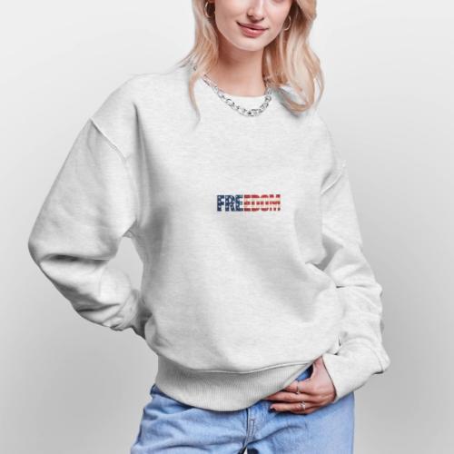 Freedom American Flag Distressed Patriotic Shirt - Stanley/Stella Radder Unisex Oversized Organic Sweatshirt