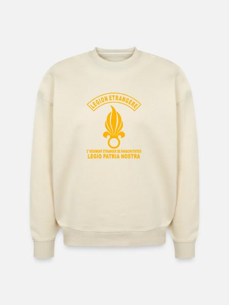 French Foreign Legion - Stanley/Stella Radder Unisex Oversized Organic Sweatshirt - cool heather grey