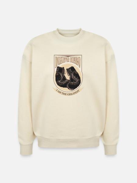 Boxing Hero - i am the greatest - Stanley/Stella Radder Unisex Oversized Organic Sweatshirt - cool heather grey