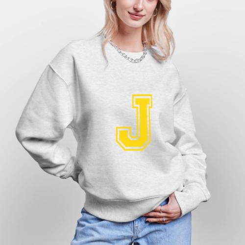 Letter J – Capital Athletic Alphabet Monogram - Stanley/Stella Radder Unisex Oversized Organic Sweatshirt