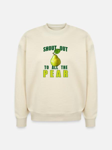 Shout Out To All The Pear - Stanley/Stella Radder Unisex Oversized Organic Sweatshirt - cool heather grey