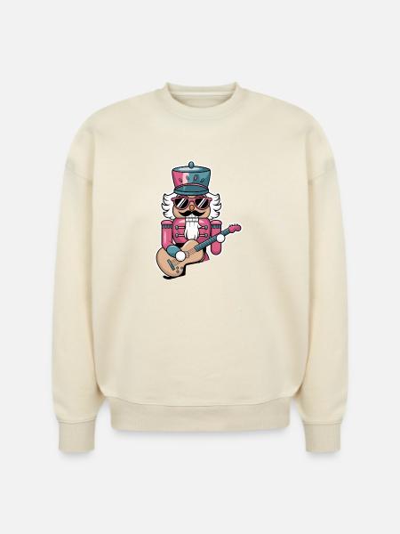 Nutcracker Playing Guitar - Stanley/Stella Radder Unisex Oversized Organic Sweatshirt -